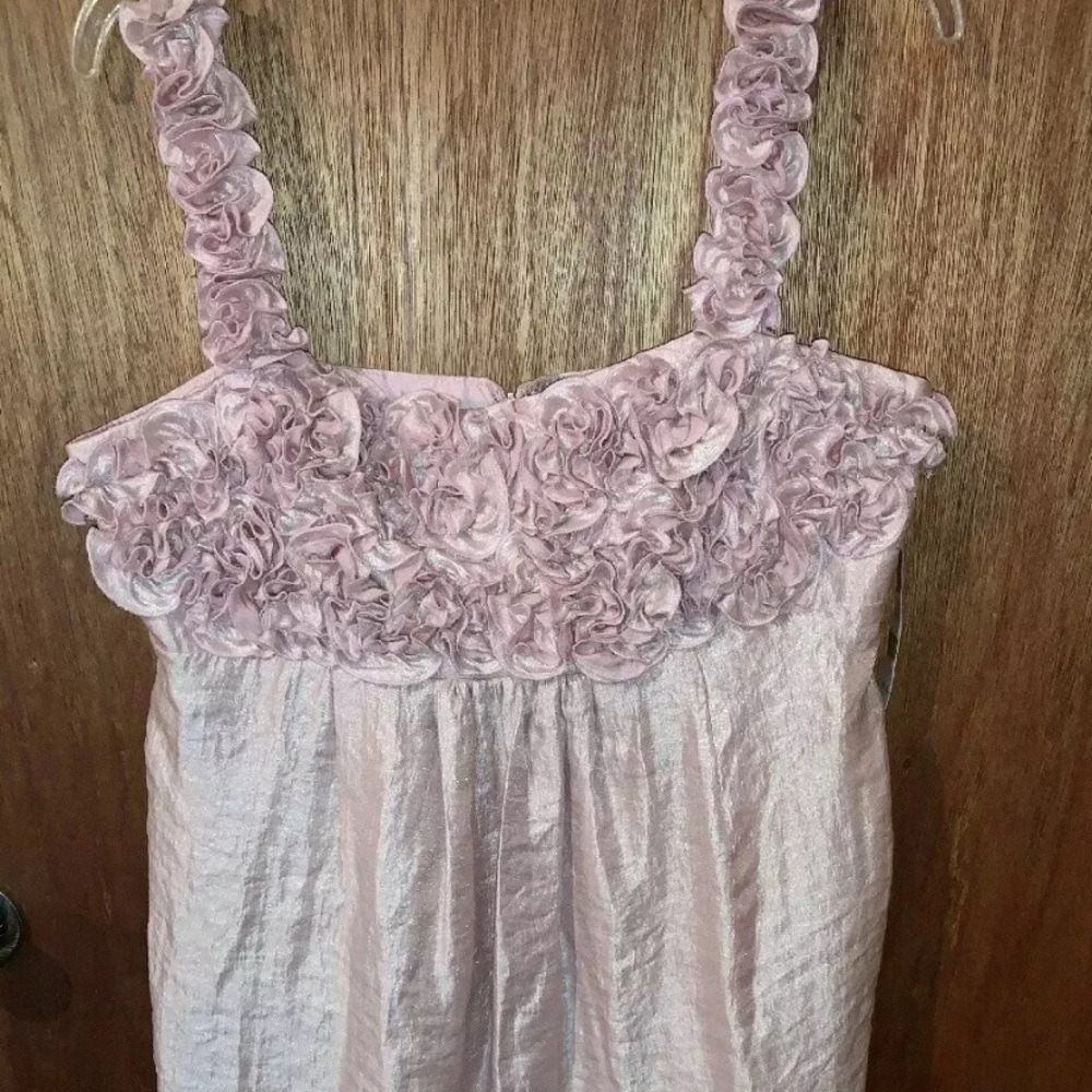 NEW R & M Richards Rosette Iridescent Dress SZ 14